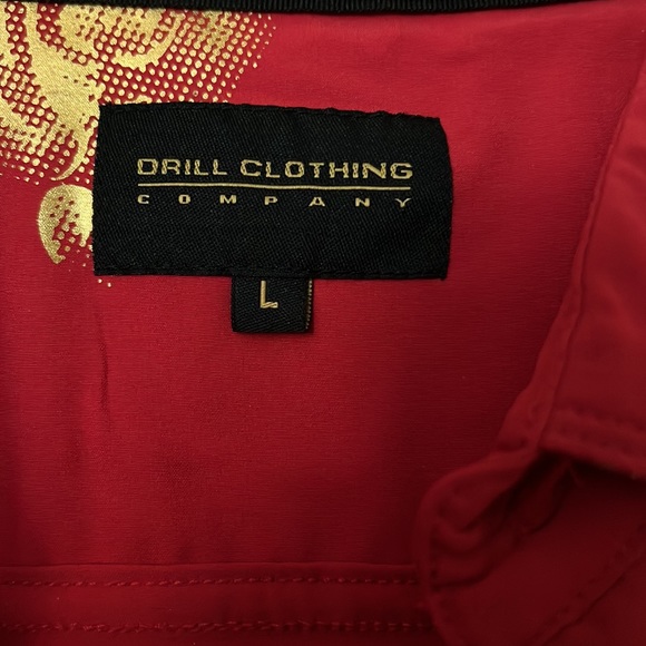 NWT Drill NYC red rose button down long sleeve size: L - Picture 5 of 9